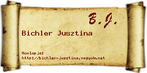 Bichler Jusztina névjegykártya